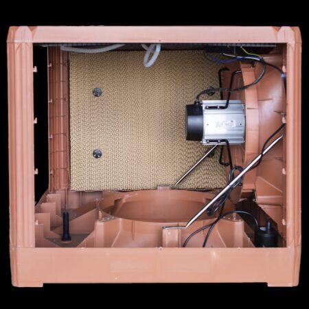 6800 CFM Plastic Evaporative Axial Fan Cooler 3/4HP 2-Speed 115V motor included. 2,500 sq. ft. (SIDE DRAFT ASSEMBLED) PN:DX6800S