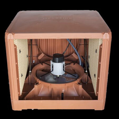 4800 CFM Plastic Evaporative Axial Fan Cooler 1/2HP 2-Speed 115V motor included. 2,000 sq. ft. (DOWN DRAFT ASSEMBLED) PN: DX4800D